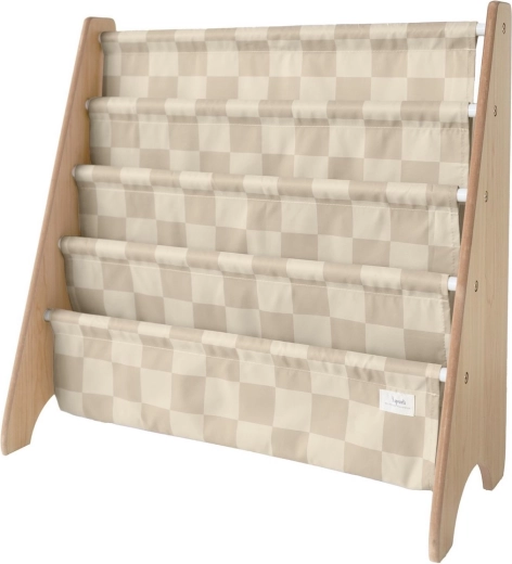 3 Sprouts porte-livres en polyester recyclé Checkerboard/Beige
