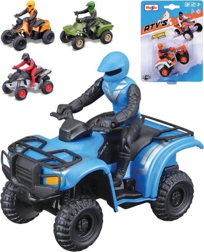 Quad ATV Maisto en métal avec pilote 1:75 à rétrofriction (pull-back) - 1 pièce