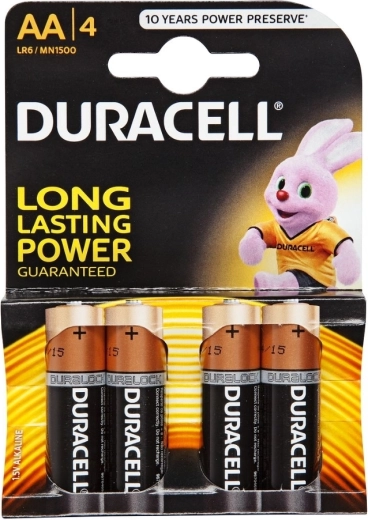 Piles AA DURACELL Basic LR6, 1,5 V, lot de 4