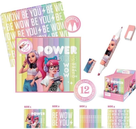Feutres double pointe 12 couleurs WOW Generation