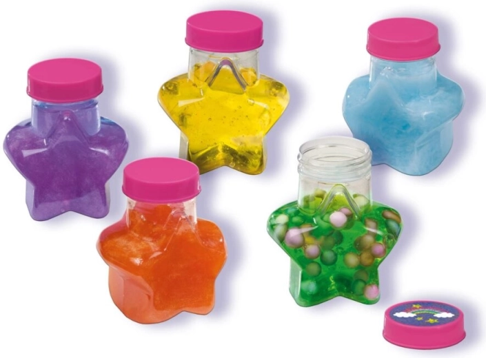 Petits pots en forme d’étoile pour ranger le slime