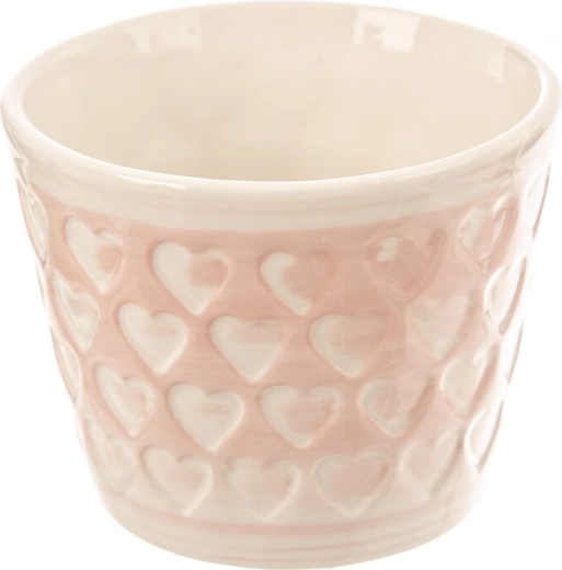 Pot en céramique en forme de cœur rose et blanc 10 × 10 × 8 cm