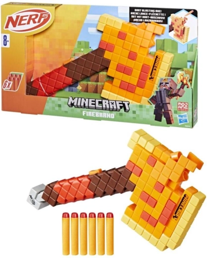 Blaster en mousse Nerf Minecraft Firebrand en forme de hache
