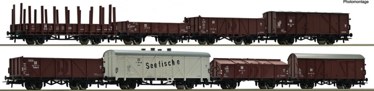 ensemble de 8 wagons de marchandises DR H0