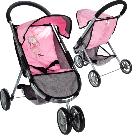 Poussette pour poupées Little Princess PinkGrey