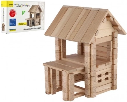 Kit maison en bois 102 pièces en boîte 28x18x7 cm