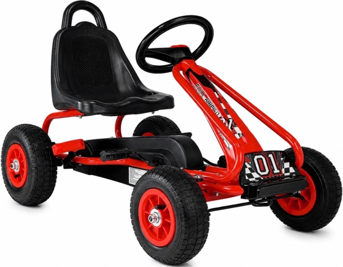 Kart à pédales pour enfants rouge