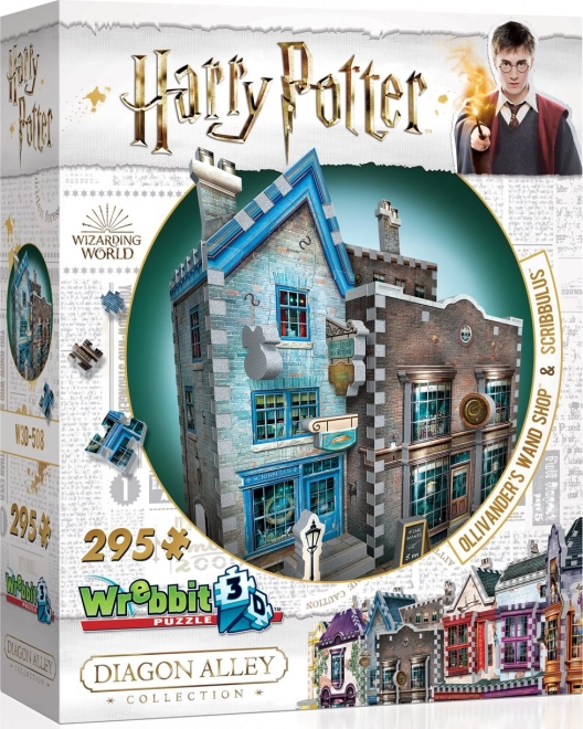 Puzzle 3D WREBBIT HARRY POTTER : Boutique d’Ollivander et Scribbulus – 295 pièces