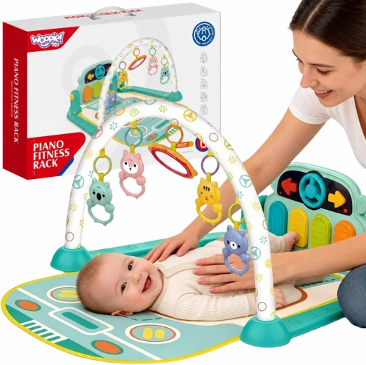 Tapis d’éveil interactif Woopie Baby avec piano et arche, 10 éléments, sons