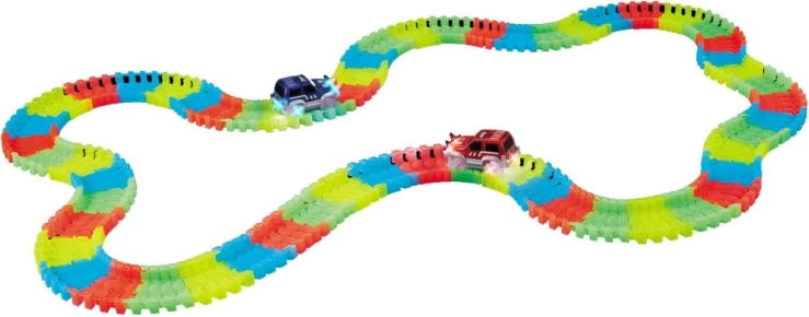 Circuit de course lumineux avec voiture LED