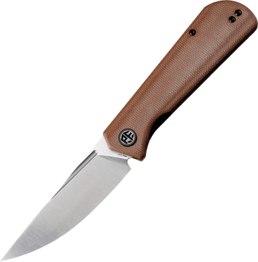 Couteau pliant PETRIFIED FISH Viking, lame satin 9,2 cm, micarta marron