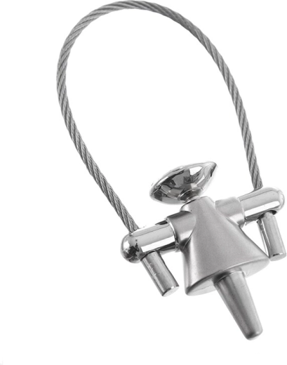 Porte-clés en métal avec câble – poupée, 8 cm