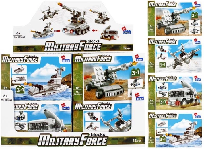 Kit de construction technique militaire 3 en 1 – 4 variantes (6+)