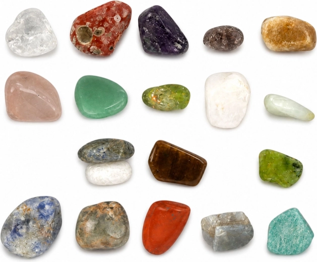 20 pierres semi-précieuses polies différentes