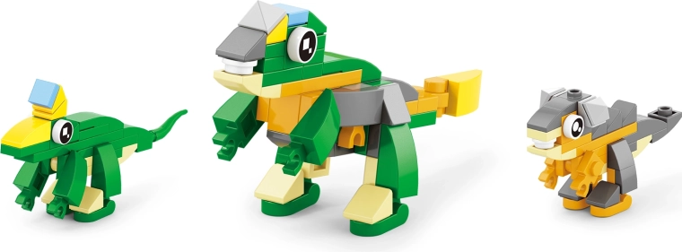 Jusqu’à 12 dinosaures différents à partir d’un seul set