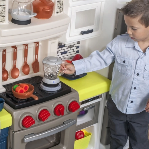 Commande réaliste : boutons qui cliquent et brûleur lumineux