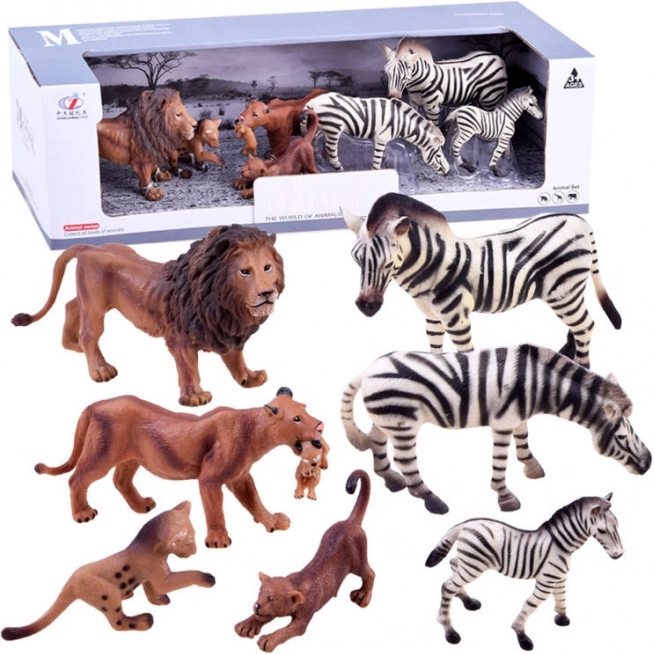 Ensemble de figurines safari avec zèbres et lions – Zèbre et lion