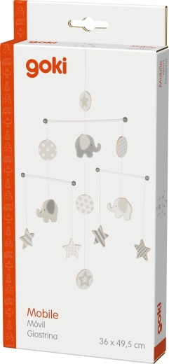 Mobile suspendu au-dessus du lit bébé éléphants et étoiles - 1 pièce