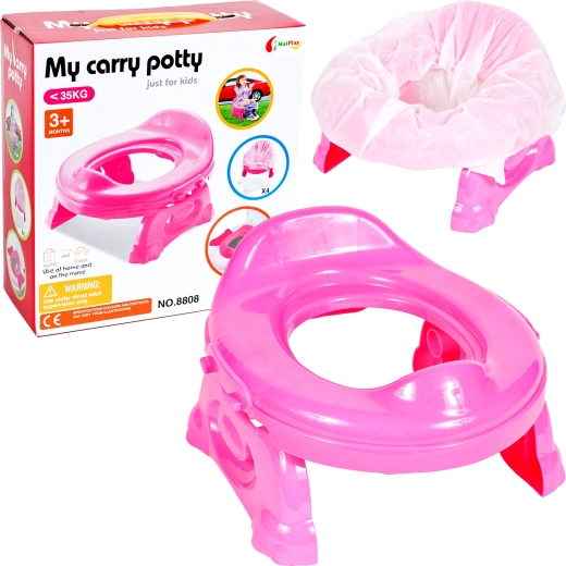 Siège de voyage pour enfants avec housse rose et 4 sachets