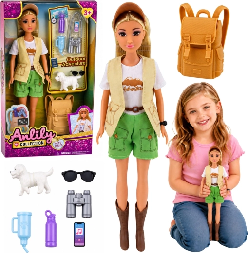 Anlily, voyageuse avec chien et accessoires (30 cm)