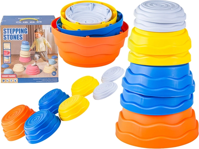 Parcours d’équilibre sensoriel pour enfants – pierres d’équilibre 7 pcs