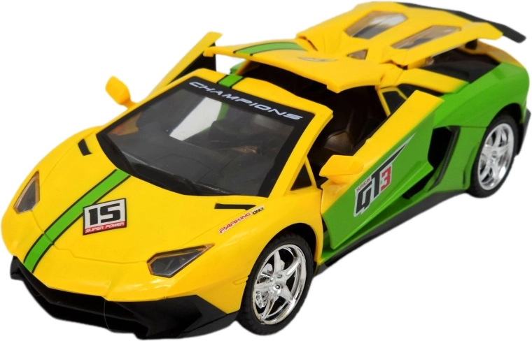 Voiture de sport télécommandée avec éclairage LED jaune