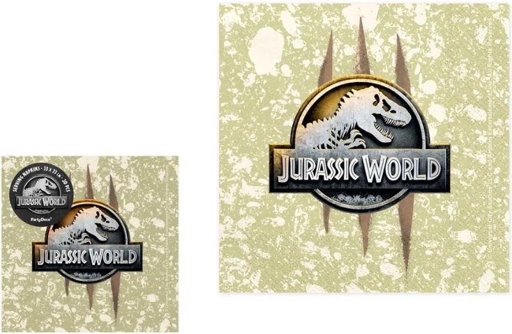 Serviettes en papier Jurassic World 33 × 33 cm, 20 pcs