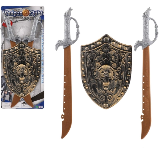 Set de chevalier pour enfants – 2 épées et bouclier orné