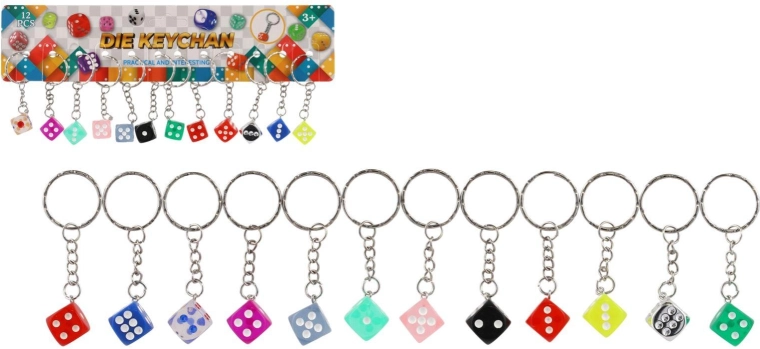 Porte-clés en forme de dé 7 cm