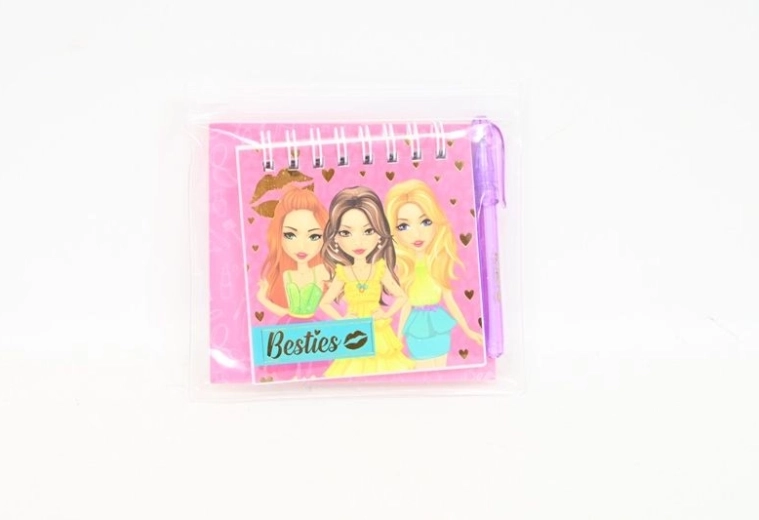Mini carnet Besties avec spirale et stylo à bille