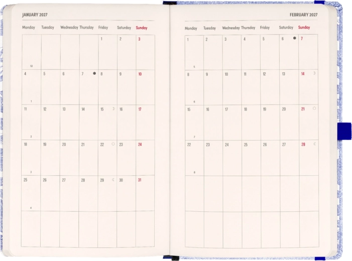 Calendrier mensuel clair avec espace pour des notes