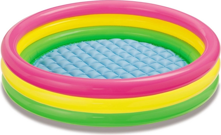 Piscine circulaire gonflable pour enfants avec fond souple Tęczowy