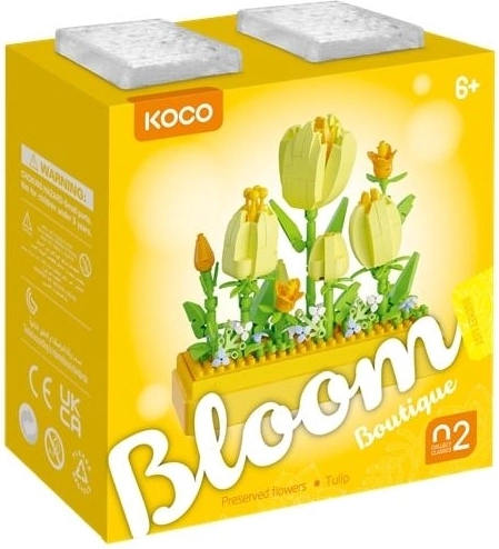 KOCO jeu de construction fleurs – tulipes jaunes (259 pièces) - 1 pièce