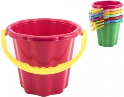 Seau de plage en plastique 19 cm, assortiment de 4 couleurs, 12 mois+