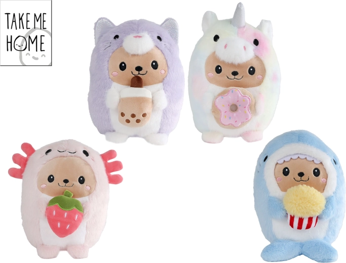 Peluche kawaii en forme d’animal avec motif nourriture 23 cm Take Me Home