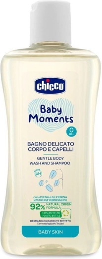 Chicco Baby Moments gel douche 2-en-1 cheveux et corps 200 ml