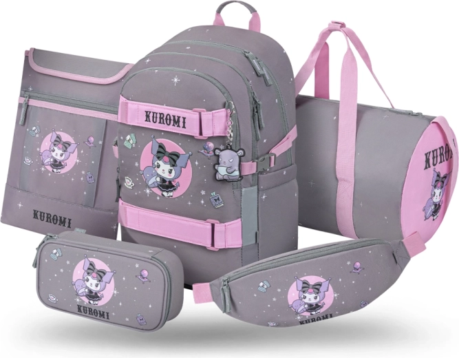 Set scolaire 5 pièces Baagl Skate Kuromi Grey
