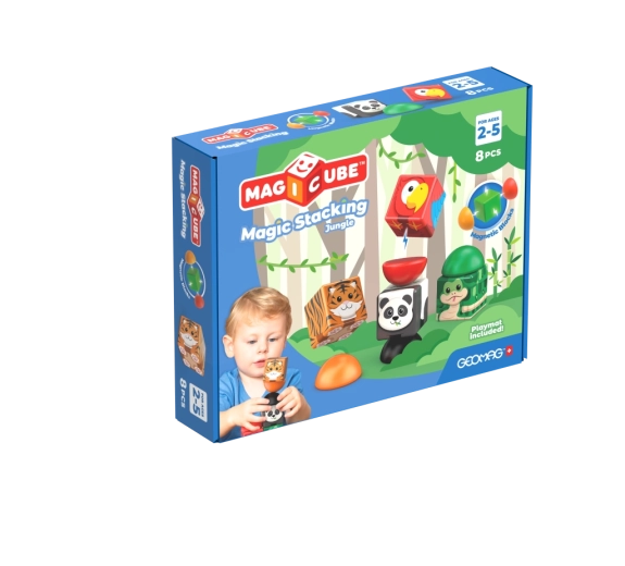 Geomag Magicube Jungle, jeu de construction magnétique, 8 pièces