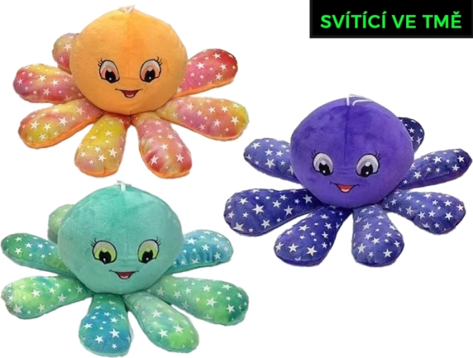 Peluche pieuvre 15 cm avec effet lumineux