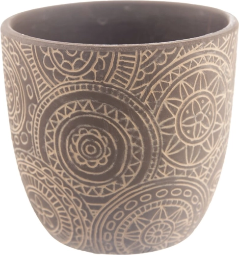 Pot en céramique mandala beige 12 × 12 × 11 cm