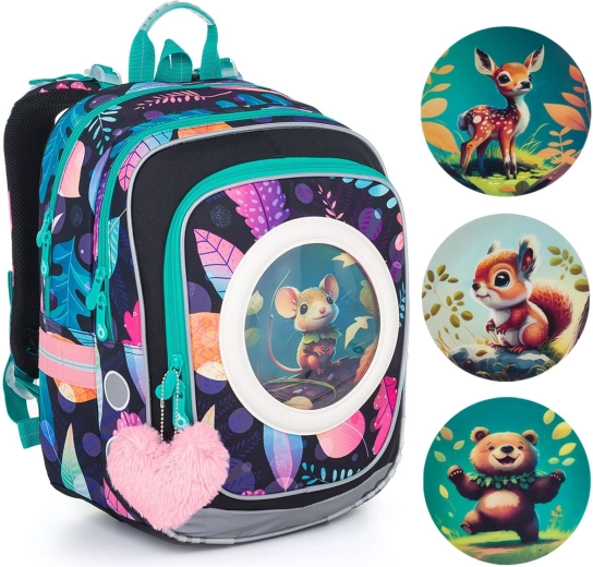 Topgal – sac à dos scolaire léger animaux de la forêt
