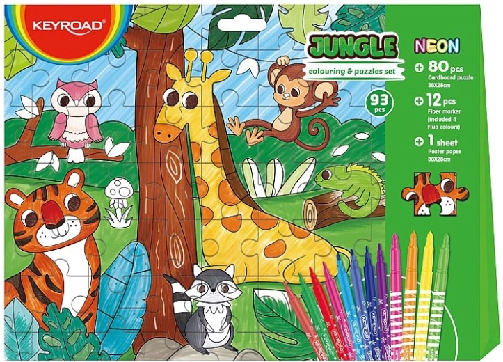 Puzzle à colorier Keyroad 2-en-1 Jungle