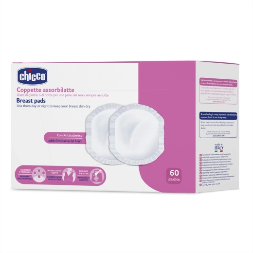 Chicco coussinets d’allaitement antibactériens 60 pcs