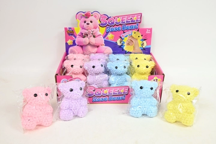 Ours antistress à presser (squishy) en présentoir de vente – 12 pièces