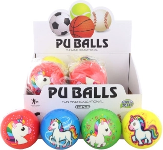 Balle souple avec licorne 10 cm