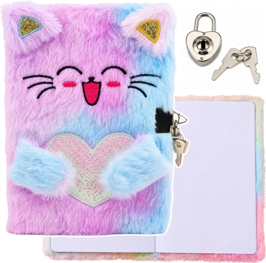 Journal en peluche avec cadenas – chaton - 1 pièce
