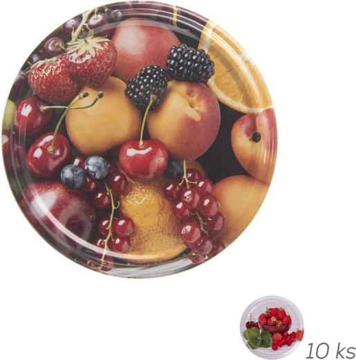 Couvercles métalliques bio TO 66 motif fruits 10 pcs