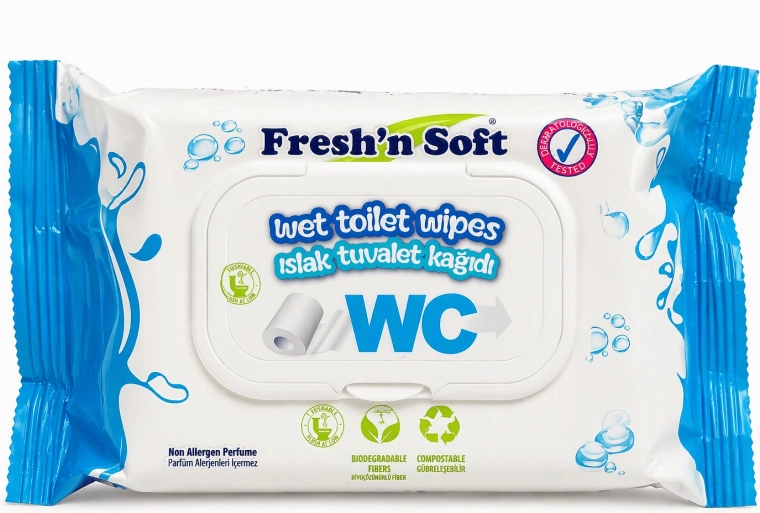 Papier toilette humide Fresh 'n soft vegan 60 pcs