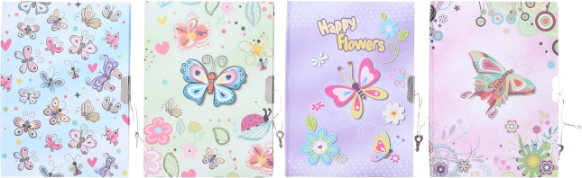 journal souvenir Papillon avec cadenas 13x18 cm