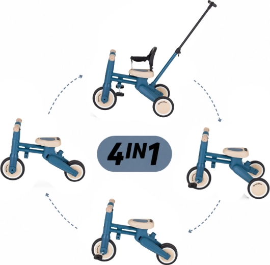 Petite&Mars tricycle multifonction 4-en-1 Drift ocean blue